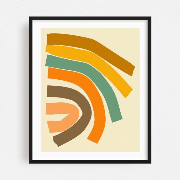 Bend (2) - Screen Print Black Framed Wall Art Print 6 x 8 inches