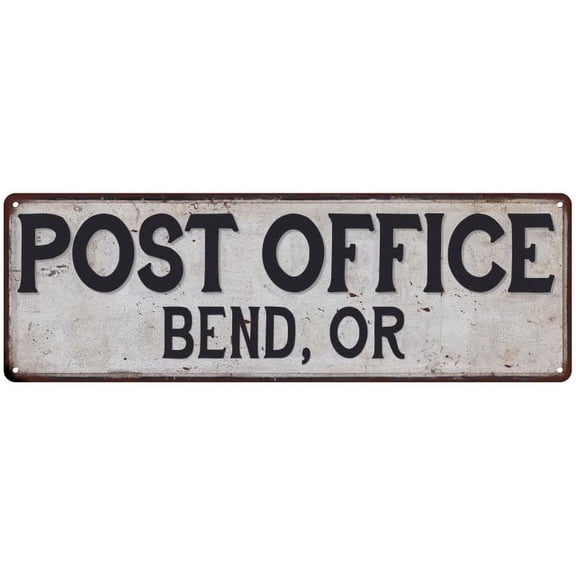 Bend, Or Post Office Metal Sign Vintage 8x24 108240011365