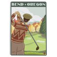 thumbnail image 1 of Bend, Oregon, Golfer Scene (12x18 Aluminum Art, Indoor Outdoor Metal Sign Decor), 1 of 5