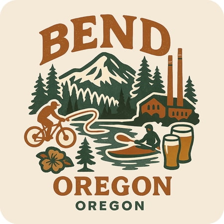 Bend Oregon Keepsakes Souvenir Vinyl Sticker – Destination Travel Keepsake Collectible (3-Inches Wide)