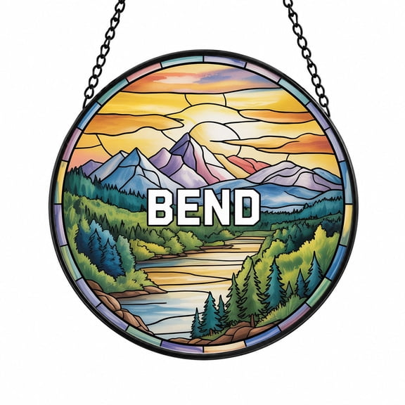 Bend Oregon Travel Stained Glass Sun Catchers, Travel Souvenir Window Decor