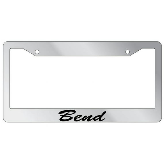 Bend Script Chrome Plastic License Plate Frame EBS
