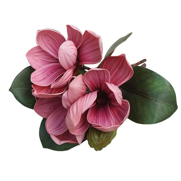 Bendable Artificial Flowers for Indoor Outdoor, Realistic Silk Magnolia Faux Flowers for Wedding Bouquet, Vase Arrangement, Table Centerpiece, Home Decor