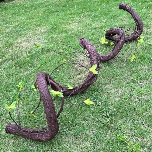 Bendable Artificial Tree Thick Trunk Twigs Cane Climbing Vine Branches 6Ft Faux Plant Garland with Leaves for Home Wedding Garden Wall Hanging Decoration 1PC$$Home Decor, Kitchen, & Other