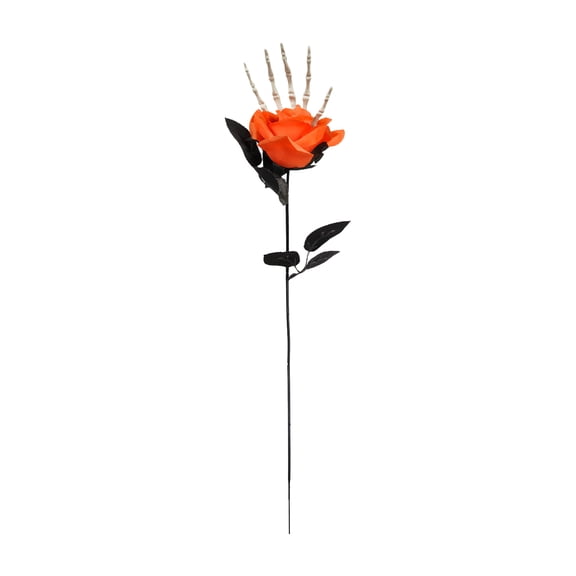 Bendable Bone Hand Silk Flower Arrangement Faux Roses Stem Halloween Party Decoration Floral Arrangement