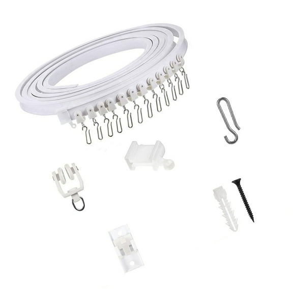 Bendable Ceiling Curtain Rails 6/7/8Meter Quiet Rollers Kits for Elegant Drapery