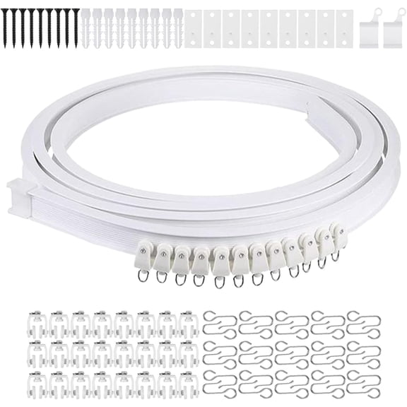 Bendable Ceiling Curtain Track - Adjustable Mount Rails for Living Room, RV, Bathroom, Dorm | Flexible Home Divider Curtain Rod Indoor/Outdoor  Z