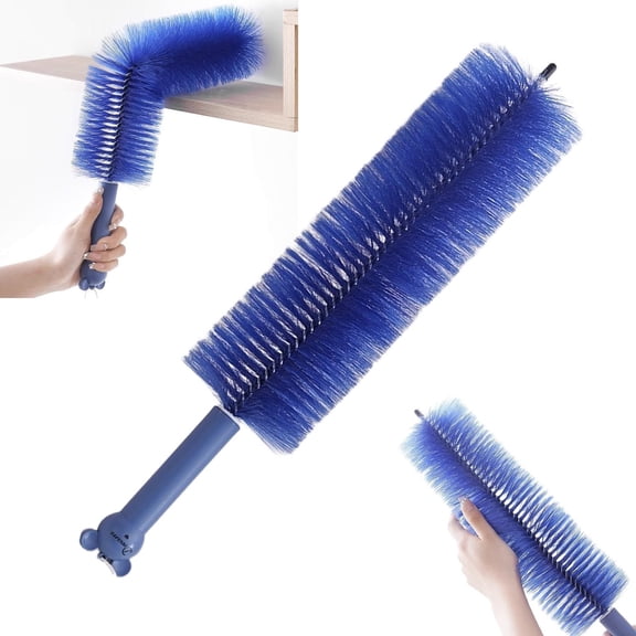 Bendable Fan Duster, Microfiber Cleaning Brush, Flexible Bendable Microfiber Duster, Dust Remover for Ceiling Fan, Dust Removal Wand, Ceiling Fan Cleaner Brush, Long Reach Fan Cleaning Tool,Blue
