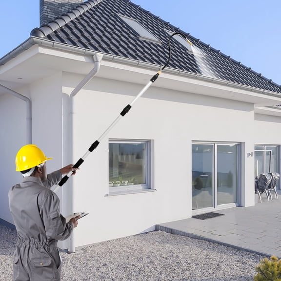 Bendable Gutter Cleaning Tool Extension Wand 165cm Roof Eaves Cleaner Washer (black )