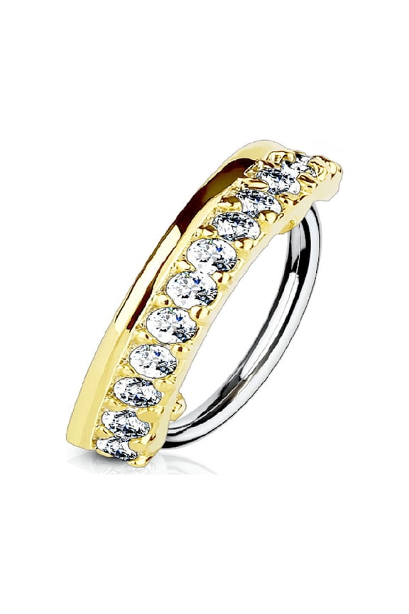 Bendable Hoop Ring For Nose and Cartilage with Gems Half Circle 18g or 20g