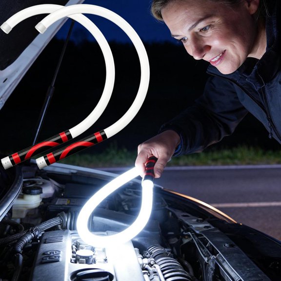 Bendable LED Flashlight Stick, 27" Flexible LED Work Light with 3 Brightness Modes, Rechargeable High Lumen Work Lamp for Car Repair, Portable Automotive Tool for Tight Spaces Plumbing