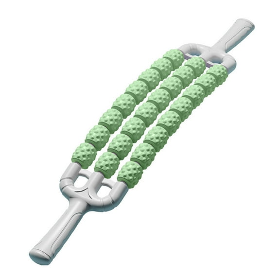 Bendable Massage Roller Stick - 3-Row 24 Wheel Design for Deep Tissue & Fascia Relief - Muscle Relaxation Tool for Legs, Back & Cellulite Massage - Post-Workout/Yoga Recovery