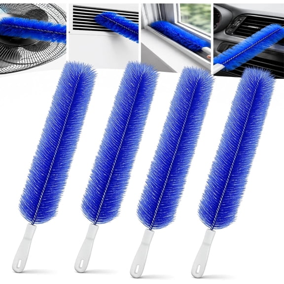Bendable Microfiber Duster Head, Flexible Washable Dust Remover Wand for Ceiling Fan Air Conditioning, Home Car Vents Blind Cleaner, 4 Pack (k)
