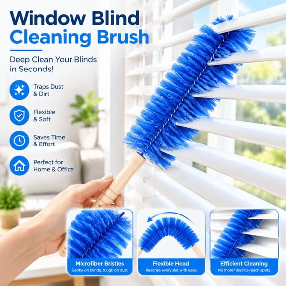 Bendable Microfiber Fan Cleaning Brush Reusable Duster for Blinds, Fans & Hard-to-Reach Areas