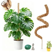 48 Inch Bendable Moss Poles for Monstera, 7mm Aluminum Core Coco Coir Plant Support Stakes, Tall Climbing Indoor Plant Sticks for Houseplant Pot Accessories