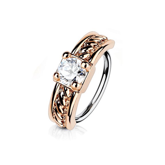 Bendable Nose & Cartilage Hoop Ring with Prong CZ (18G-20G)