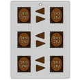thumbnail image 1 of Bendable Plastic Chocolate Mold: Hebrew-Mazel-Tov Frame, Each Cavity 42mm x 54mm x 5mm High, 1 of 1