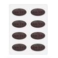 thumbnail image 1 of Bendable Plastic Chocolate Mold: Hebrew-Mazel-Tov Oval, Each Cavity 32mm x 57mm x 7mm High, 1 of 1