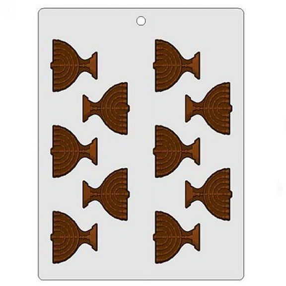 Bendable Plastic Chocolate Mold: Menorah, Each Cavity 48mm x 44mm