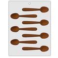 thumbnail image 1 of Bendable Plastic Chocolate Mold: Spoon, Each Cavity 27mm x 118mm x 9mm High, 1 of 1