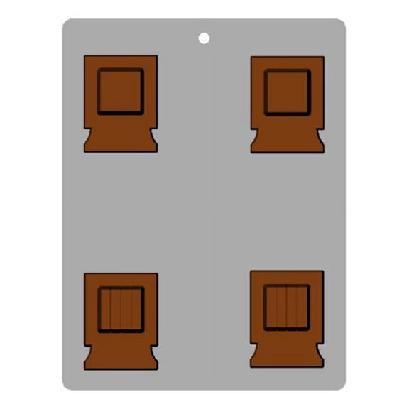 Bendable Plastic Chocolate Mold: Tefillin, Each Cavity 63mm x 49mm x 40mm High