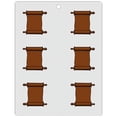 thumbnail image 1 of Bendable Plastic Chocolate Mold: Torah Scroll, Each Cavity 65mm x 58mm x 6mm High, 1 of 1