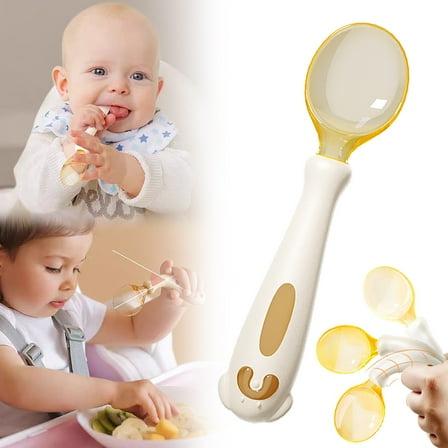 Bendable Silicone Handle Baby Spoon - Self-Feeding Training Utensil for Toddlers
