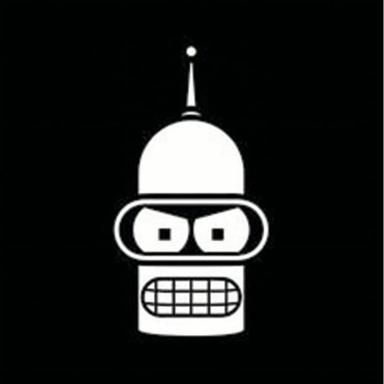 Bender Face Futurama Vinyl Decal Sticker|Cars Trucks Vans Walls Laptops  Cups | White | 5.5 In