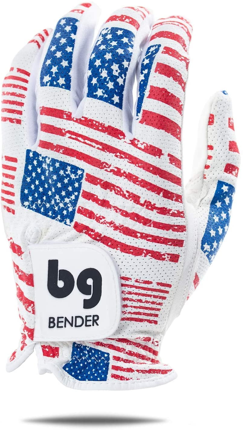 Bender Gloves Mesh Golf Gloves Men, Cabretta Leather, Worn on Left Hand (USA, Large)