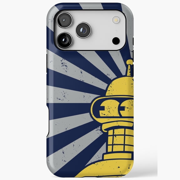 Bender ray futuristic metallic robot design iPhone Case 17 to 11 Pro Max