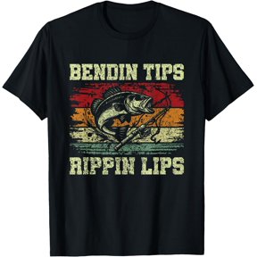 Bendin Tips Rippin Lips Bass Fishing Fisherman Bass Fish T-Shirt