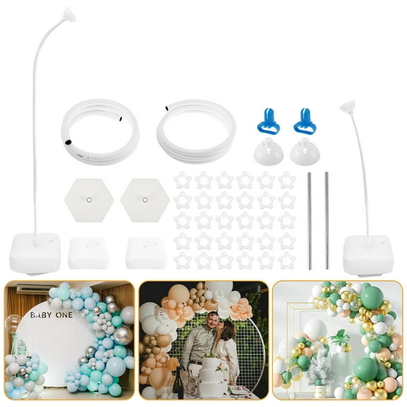 Bending Shape Balloon Arch Kit, White 8.2ft & 5ft Base Balloon Arch For Party Balloon Column Stand Half Arch For Balloon Stand Balloon Arch Frame For Special Festivals Harfirbe