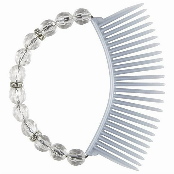Bendini Oval Beaded Snap Comb By Scunci - Clear