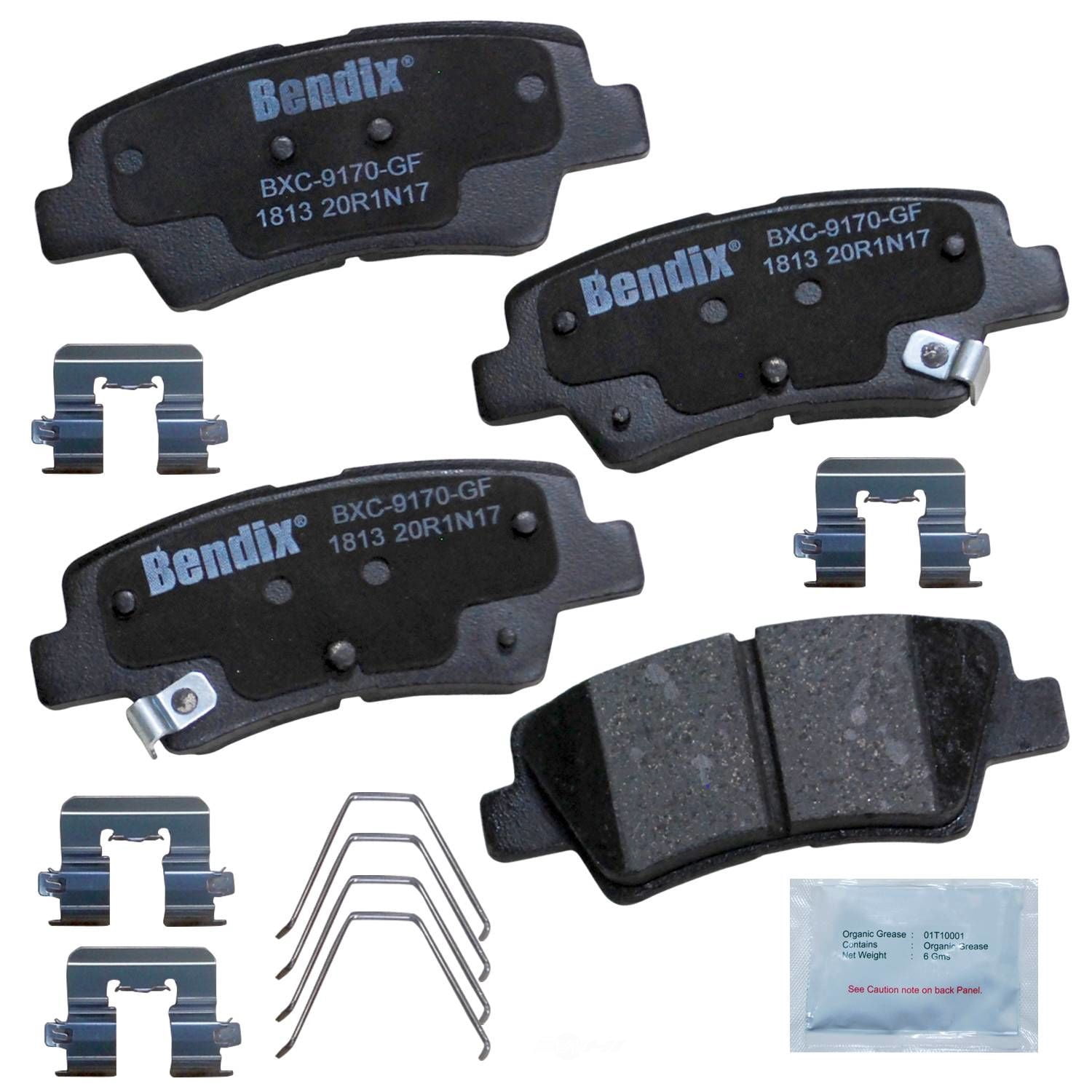 Bendix CFC1813 Copper Free Premium Brake Pads Fits select: 2018-2019 HYUNDAI SONATA, 2017-2020 KIA SOUL
