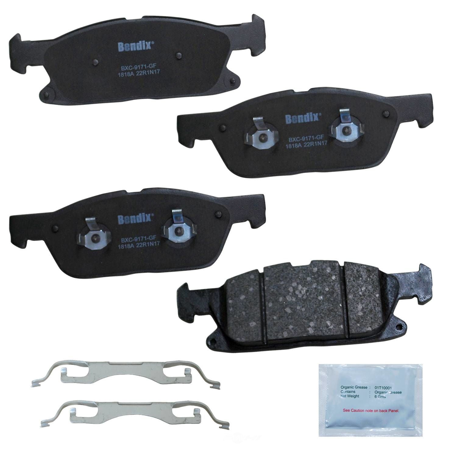 Bendix CFC1818A Copper Free Premium Brake Pads Fits select: 2017 LINCOLN CONTINENTAL, 2017-2019 FORD FUSION SPORT