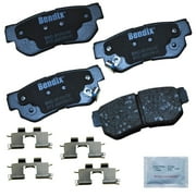 Bendix CFC813 Premium Copper Free Ceramic Brake Pad with Installation Hardware Rear