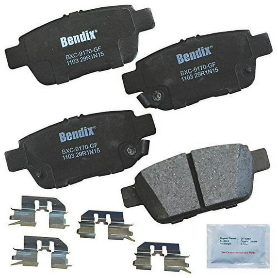 Bendix Premium Copper Free CFC1103 Premium Copper Free Ceramic Brake Pad (with Installation Hardware Rear)