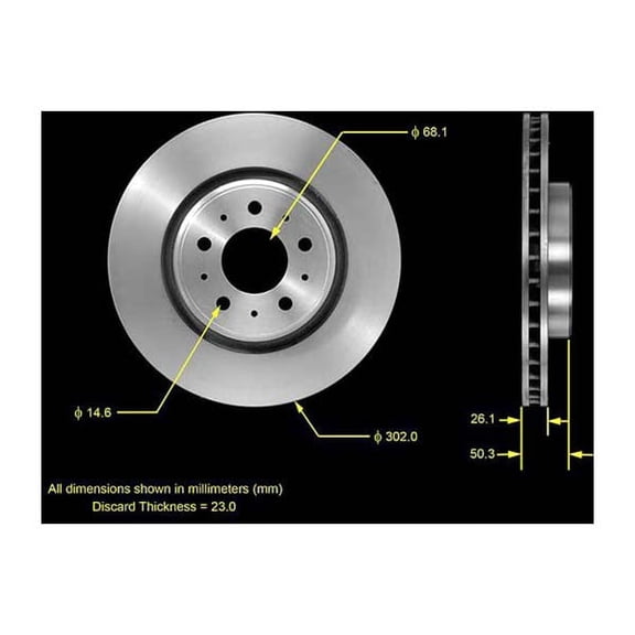 Bendix Premium Drum And Rotor Disc Brake Rotor P/N:Prt5481 Fits select: 1998-2000 VOLVO S70, 1998-2000 VOLVO V70