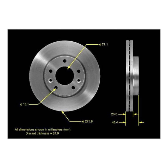 Bendix Premium Drum And Rotor Disc Brake Rotor P/N:Prt5524 Fits select: 2002-2004 KIA SEDONA