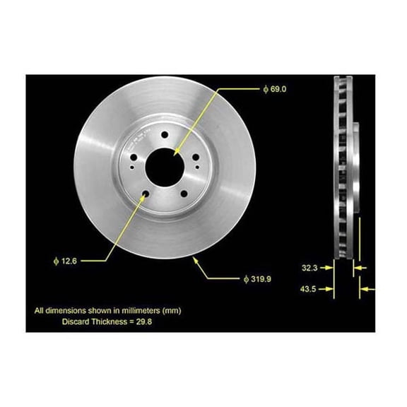 Bendix Premium Drum And Rotor Disc Brake Rotor P/N:Prt5539 Fits select: 2003-2006 MITSUBISHI LANCER