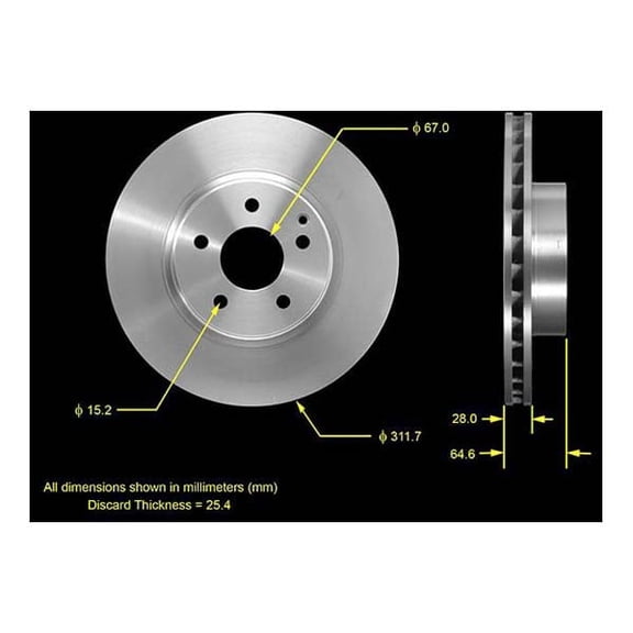 Bendix Premium Drum And Rotor Disc Brake Rotor P/N:Prt5551 Fits select: 2003-2006 MERCEDES-BENZ E