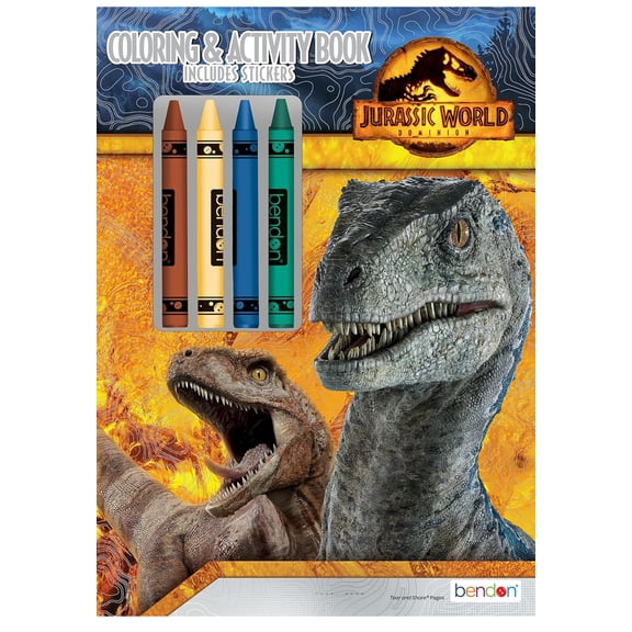 Universal Jurassic World Dominion 48 Page Coloring and Activity Book with 4 Crayons