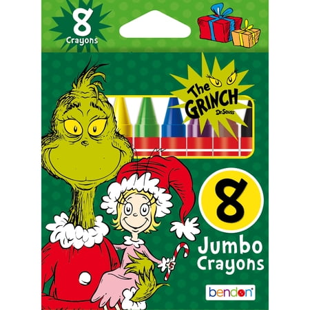 Dr. Seuss How the Grinch Stole Christmas Jumbo Crayons, 8-count