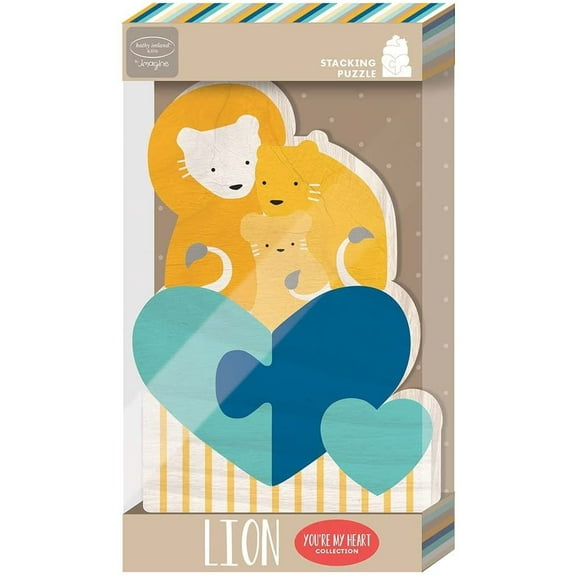 Bendon Kathy Ireland Lion Wooden Stacking Puzzle, 5 Piece, 5 in
