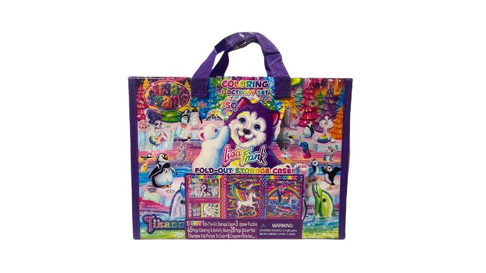 Bendon Lisa Frank Coloring & Activity Set with Fold Out Storage Case