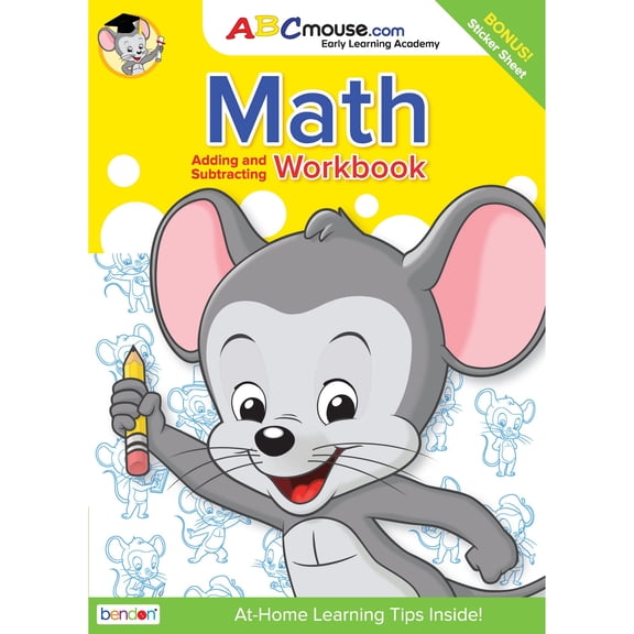Pre-Owned Bendon Publishing Abcmouse 80 Page Addition and Subtraction Workbook with Stickers