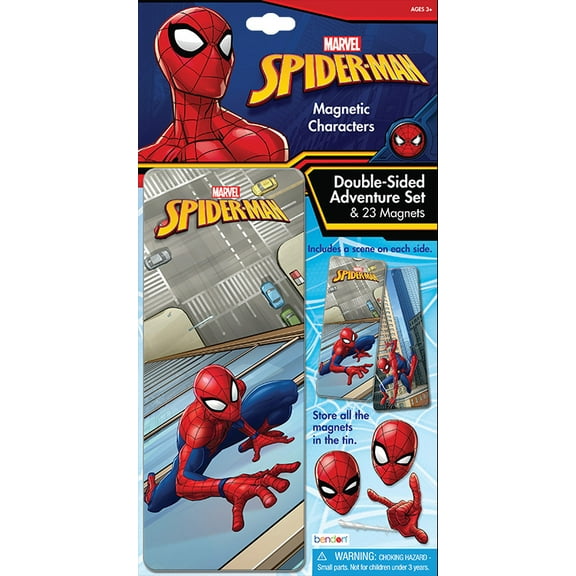 Bendon Spider-Man Activity BookDOUBLE-SIDED STORAGE TIN MAGNETIC PIECES