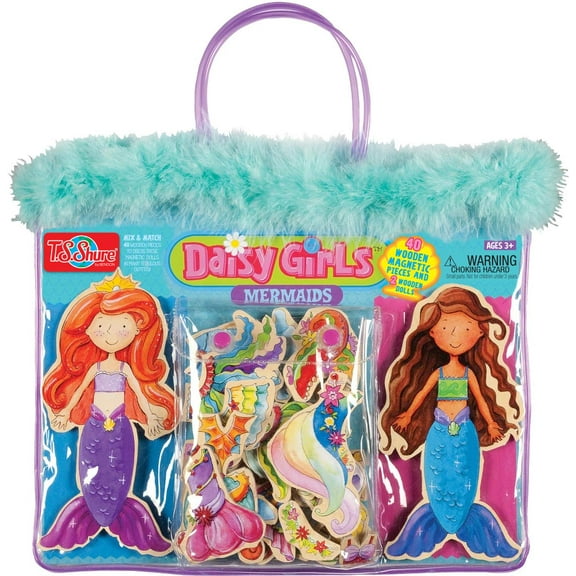 Bendon TS Shure Mermaids Sea Life 40-Piece Wooden Magnetic Dress Up Doll 50460