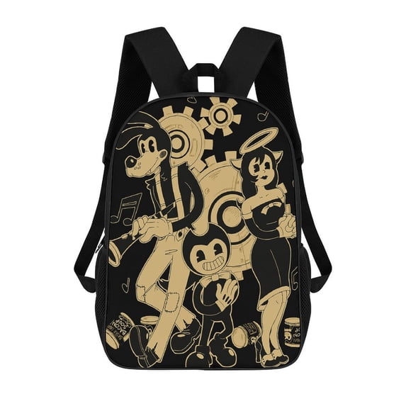 Bendy And The Ink Machine Backpacks 17 Inch Bookbag Casual Daypack Backpacks for Travel Camping Hiking