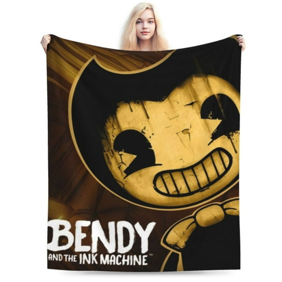 Bendy And The Ink Machine Blanket, Horror Game Throw Blanket For Bed Sofa Couch, Super Soft Flannel Blanket For Bedroom Livingroom, 60"X50"